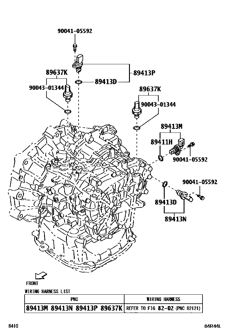 Toyota YARIS 超速档和电子控制变速器 EPC diagram — 84R44L
