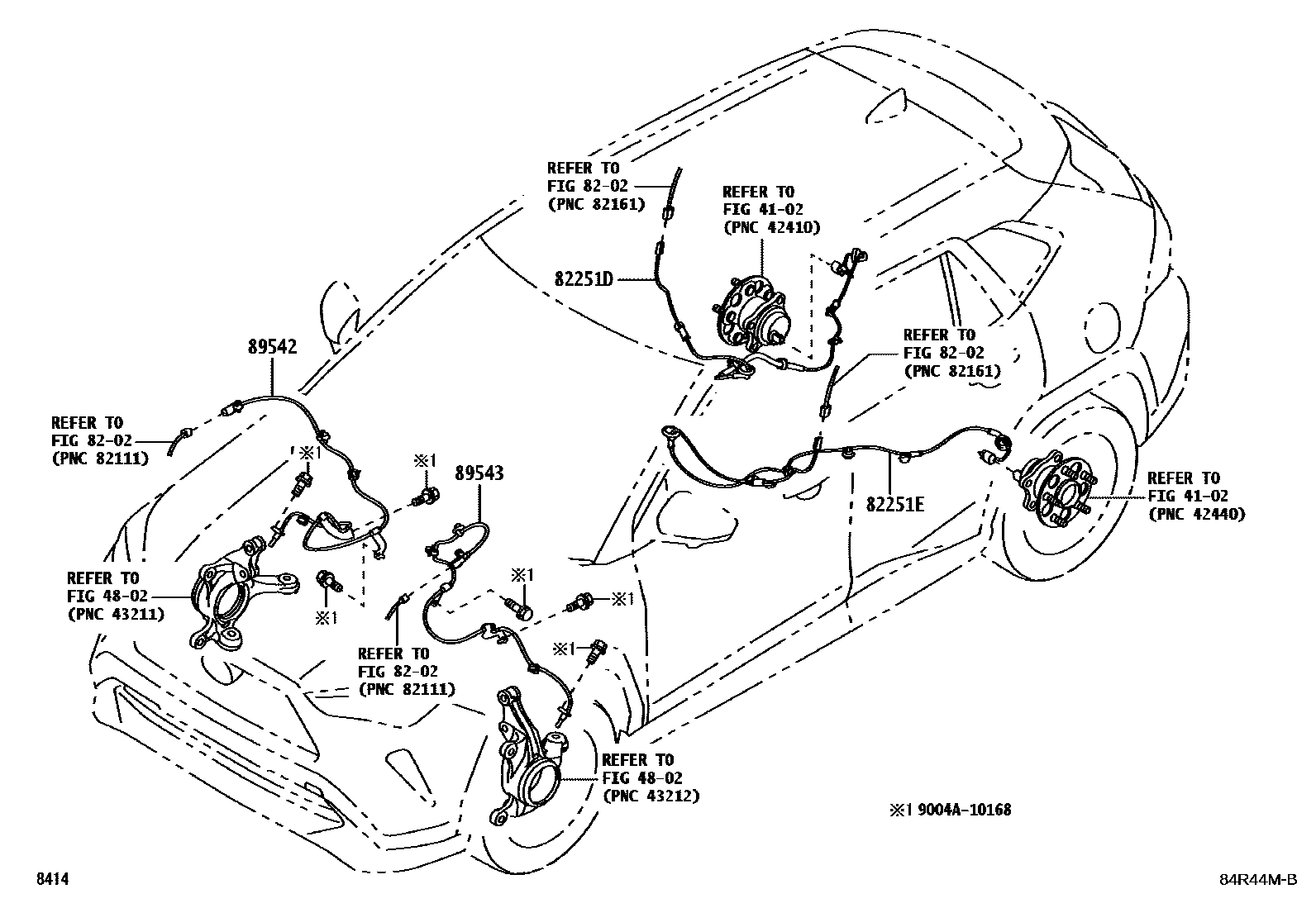 Toyota YARIS ABS 和 VSC EPC diagram — 84R44MB