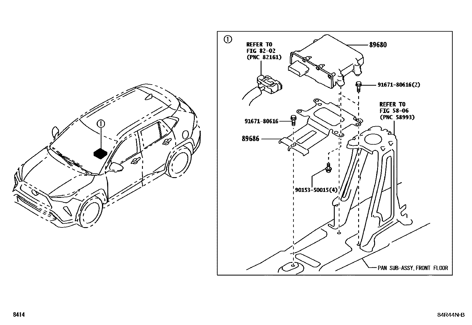 Toyota YARIS ABS 和 VSC EPC diagram — 84R44NB