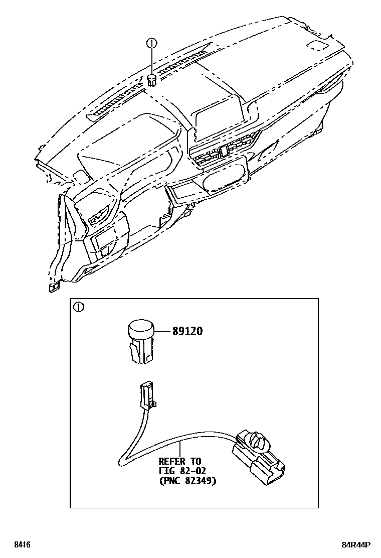 Toyota YARIS 自动灯控系统(灯控) EPC diagram — 84R44P