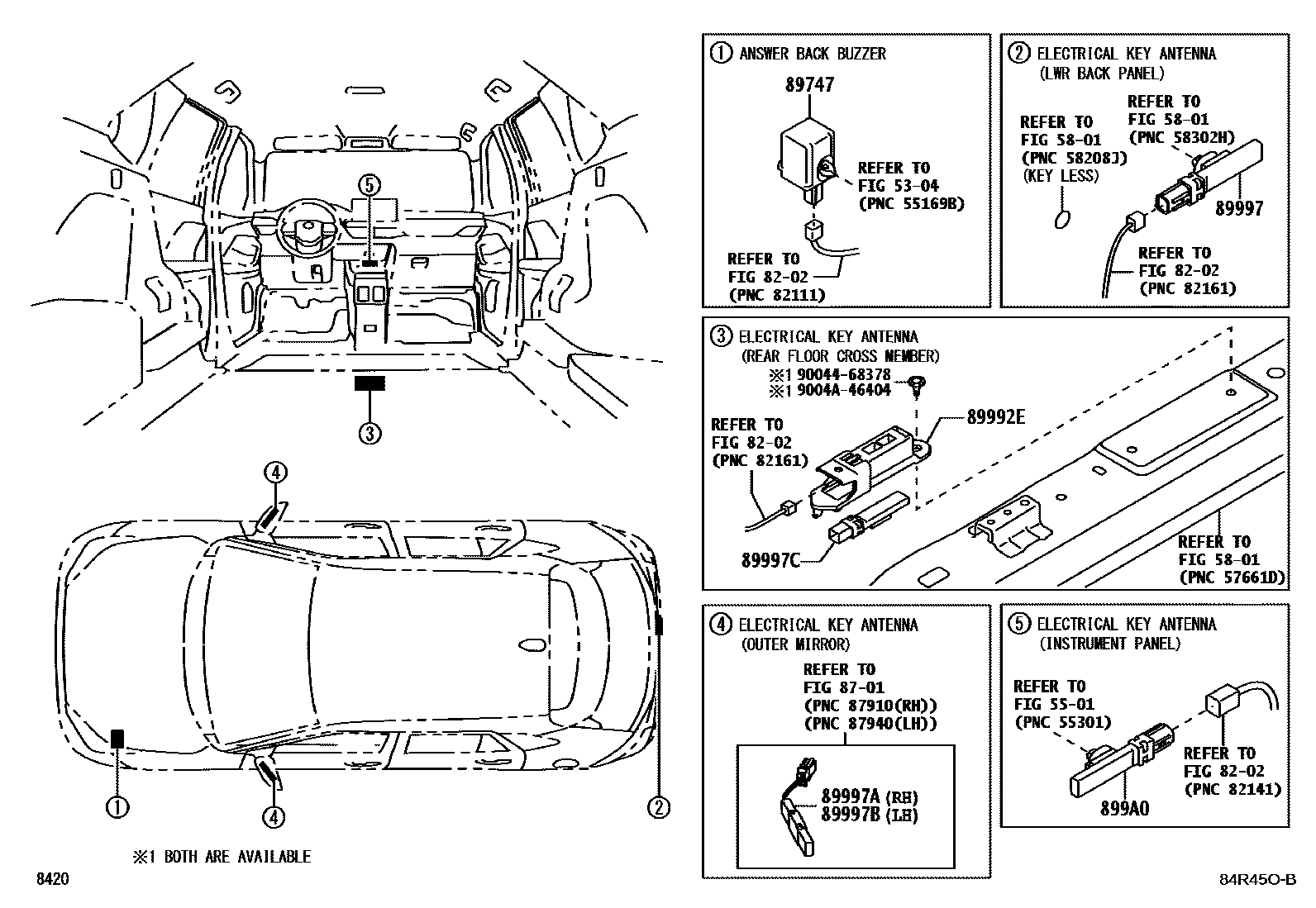 Toyota YARIS 遥控门锁 EPC diagram — 84R45OB