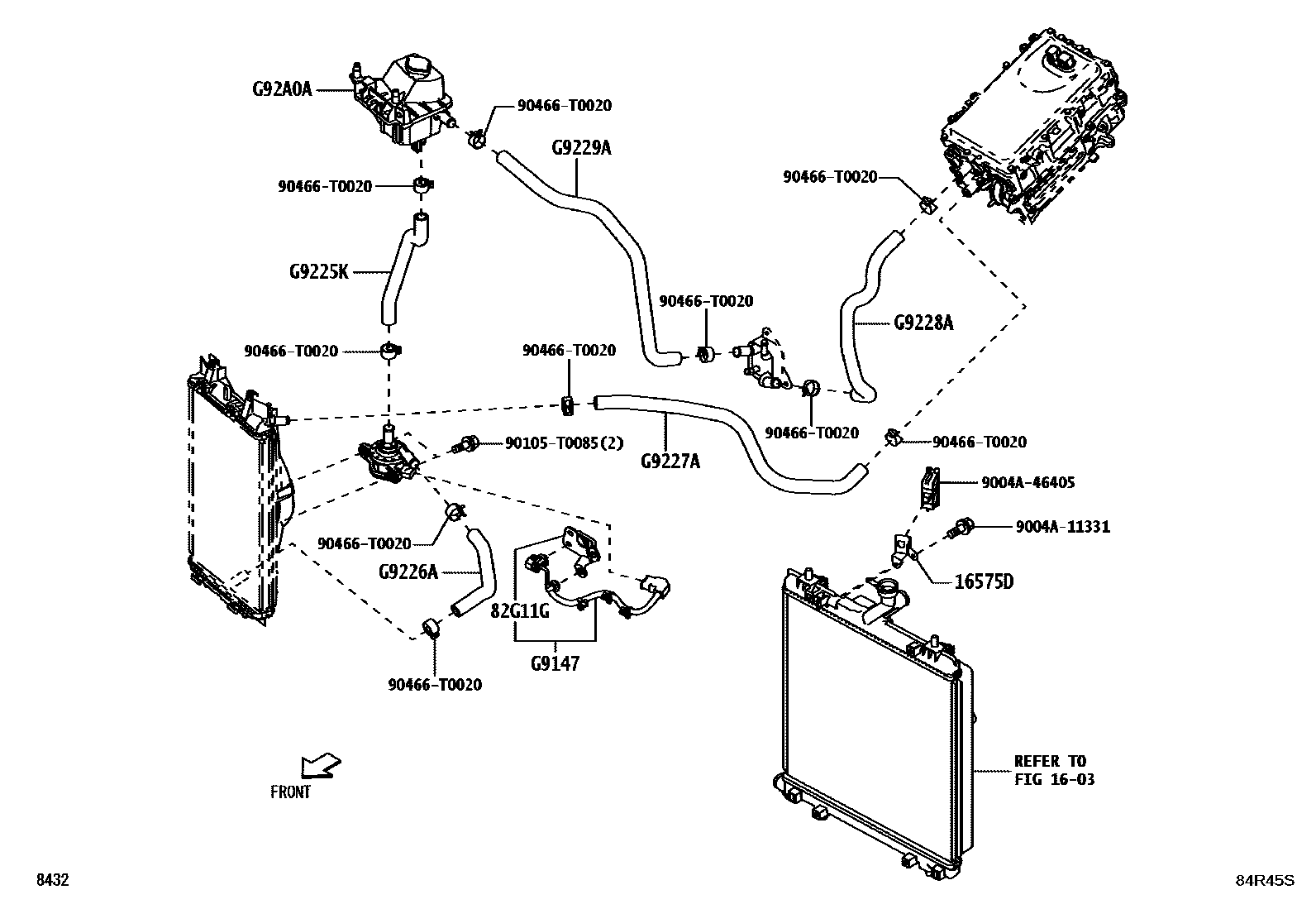 Toyota YARIS 逆变器冷却系统 EPC diagram — 84R45S