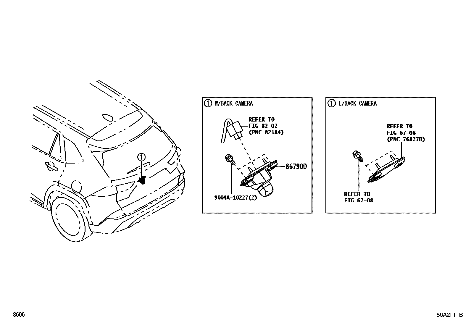 Toyota YARIS 倒车影像和摄像头 EPC diagram — 86A2FFB