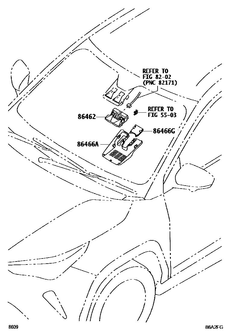 Toyota YARIS 车道保持辅助系统 EPC diagram — 86A2FG