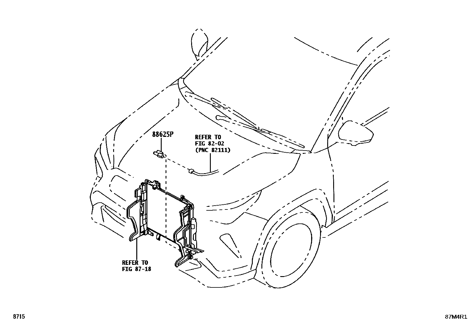 Toyota YARIS 暖风和空调系统 - 控制器和风管 EPC diagram — 87M4R1