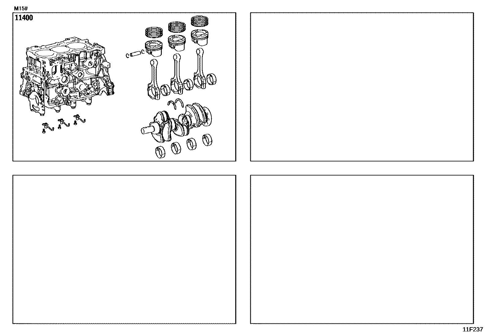 Toyota YARIS Short Block Assembly EPC diagram — 11F237