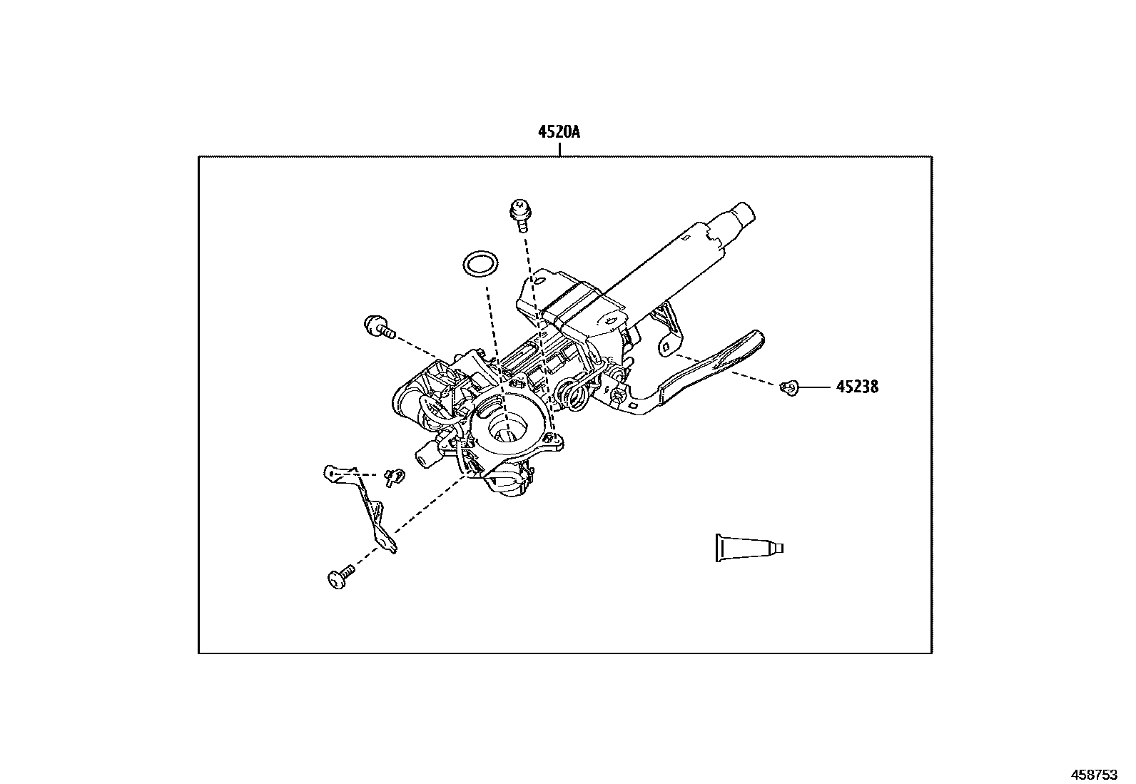 Toyota YARIS Steering Column & Shaft EPC diagram — 458753
