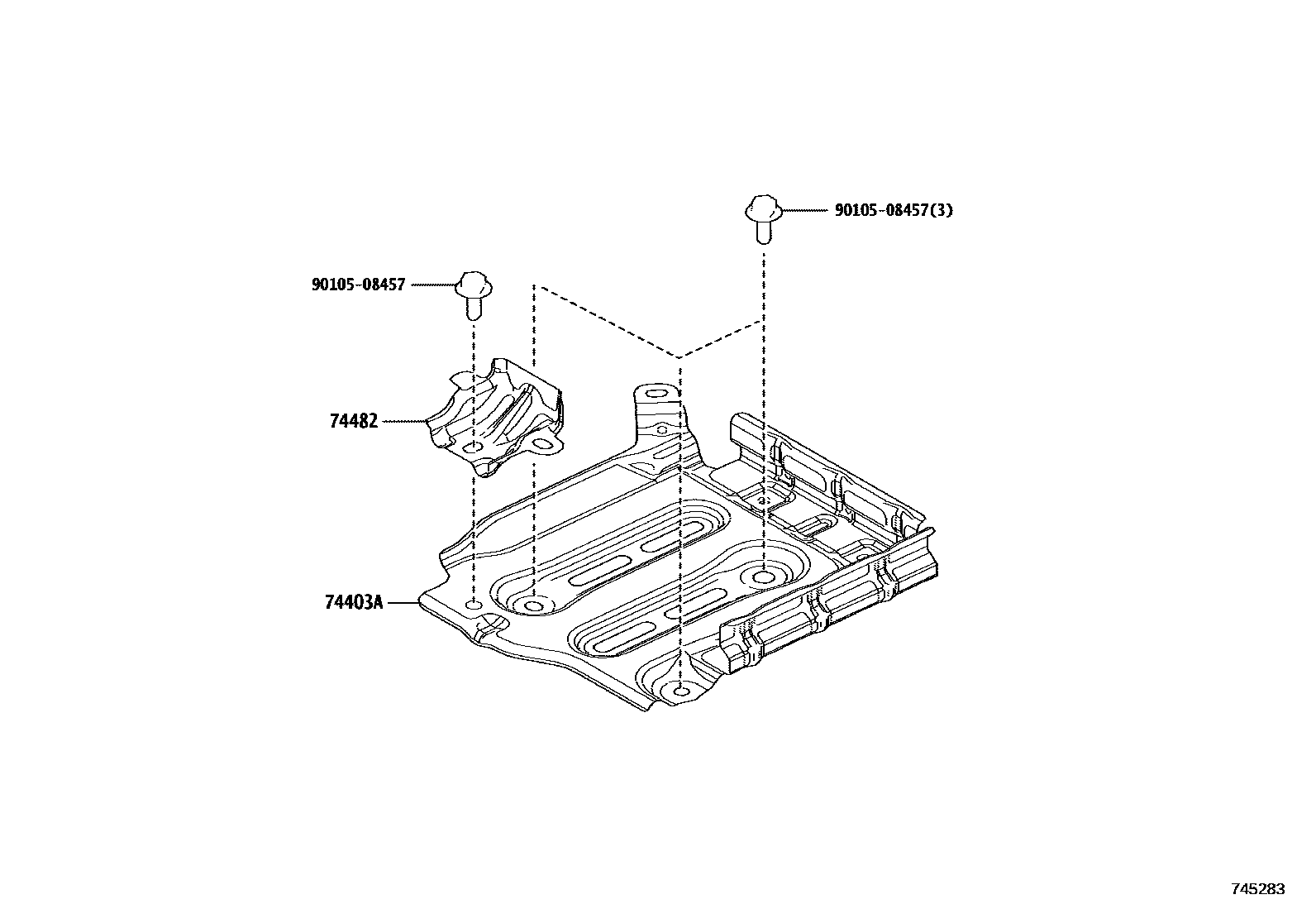 Toyota YARIS battery holder EPC diagram — 745283