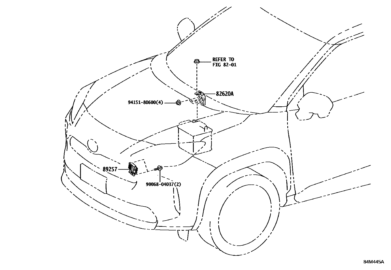 Toyota YARIS 开关和继电器和ECU EPC diagram — 84M445A