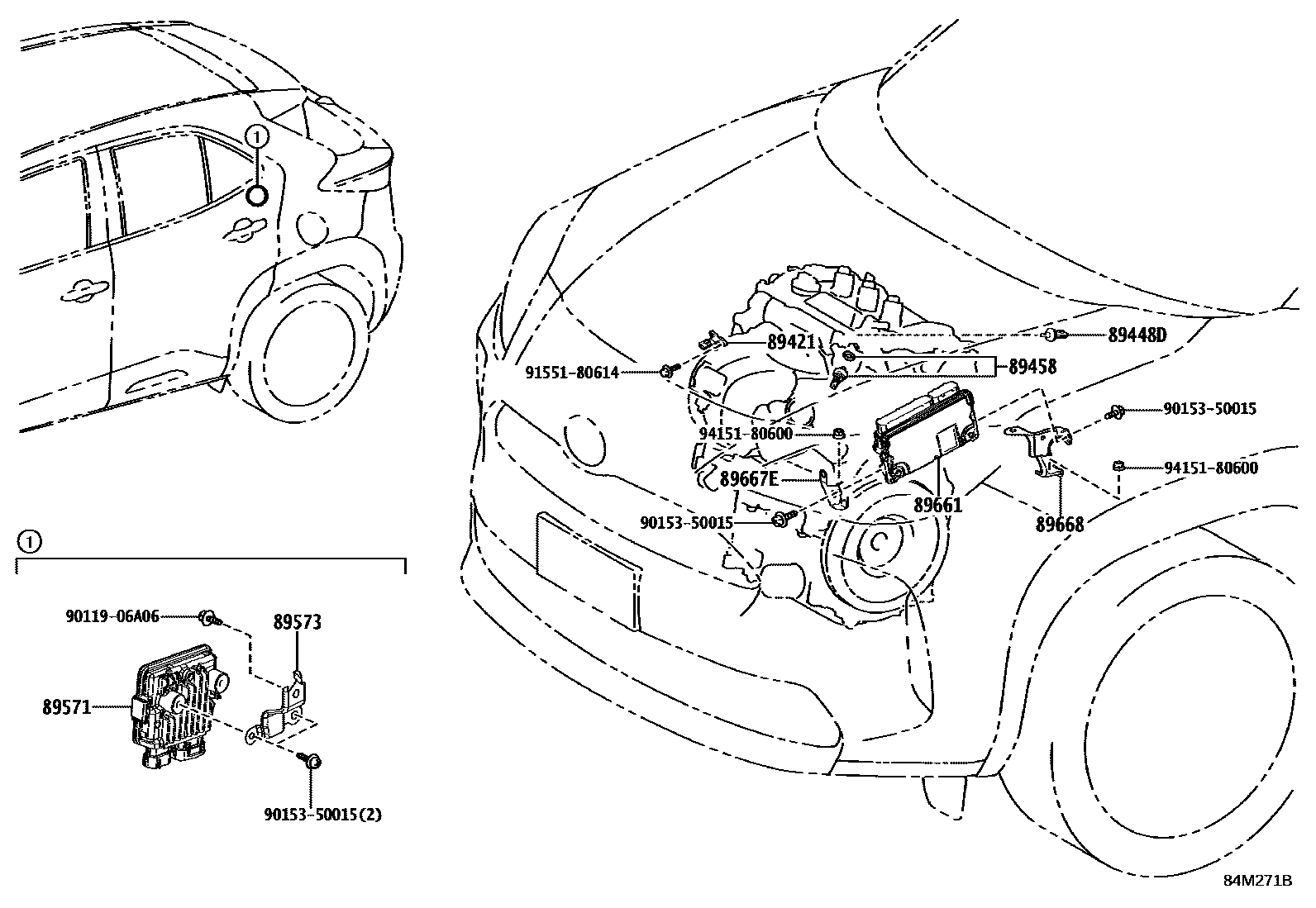 Toyota YARIS 电子燃油喷射系统 EPC diagram — 84M271B