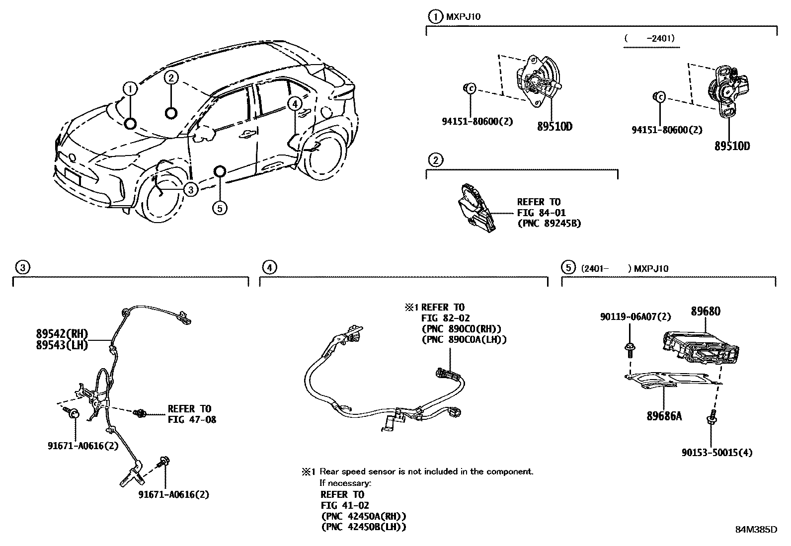 Toyota YARIS ABS 和 VSC EPC diagram — 84M385D