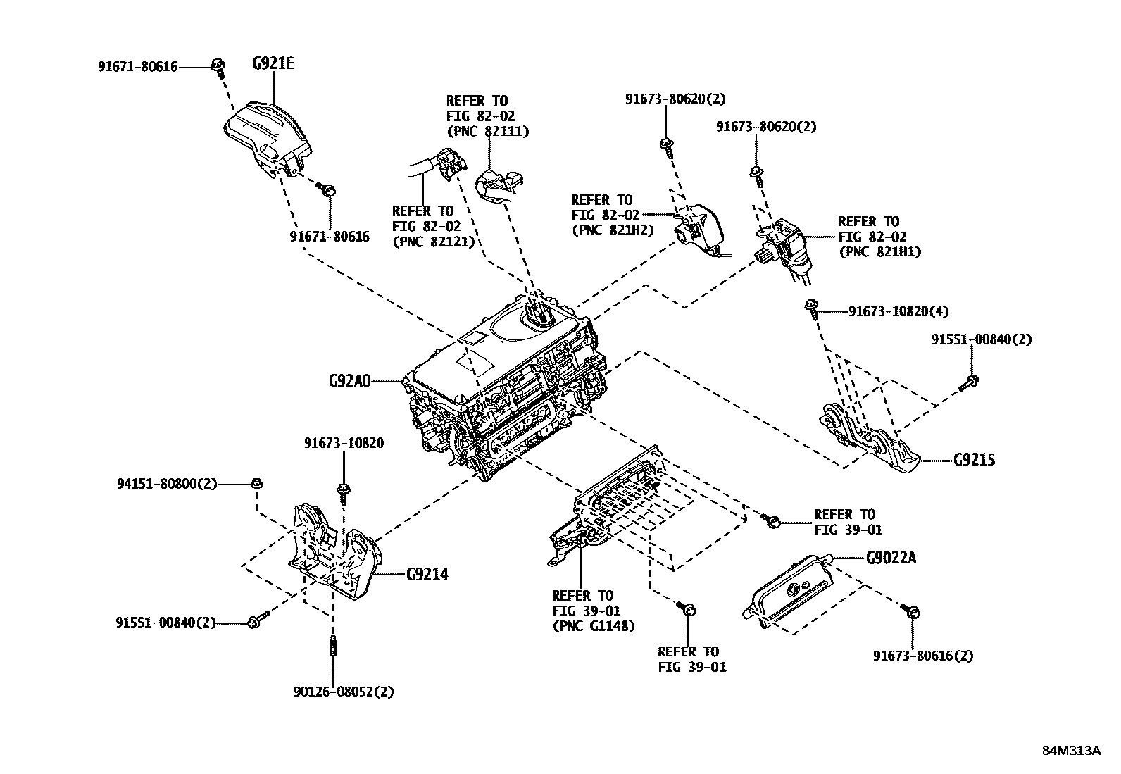 Toyota YARIS HEV 逆变器 EPC diagram — 84M313A