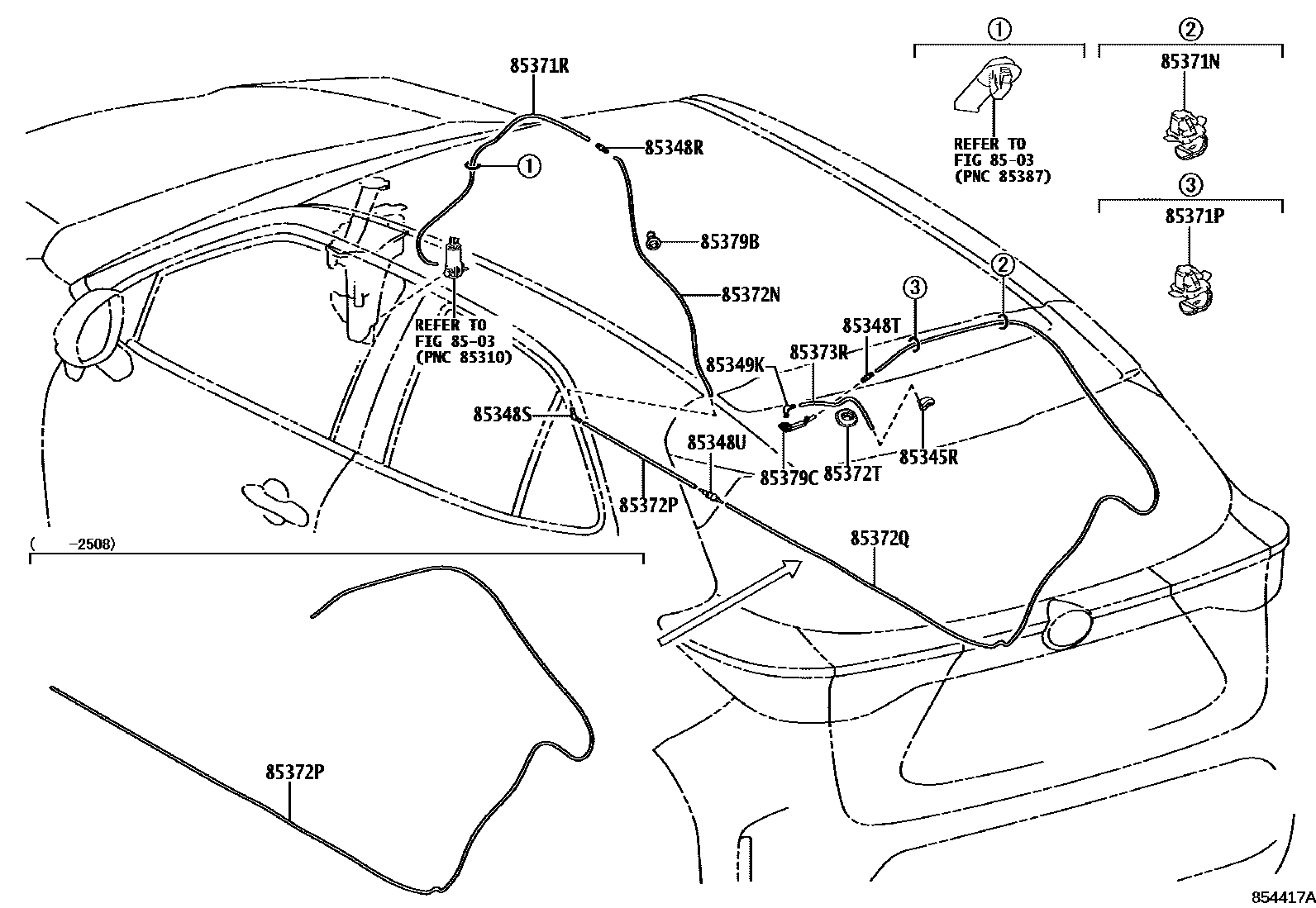 Toyota YARIS 后清洗器 EPC diagram — 854417A