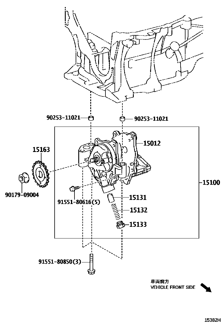 Toyota COROLLA Engine Oil Pump EPC diagram — 15382H