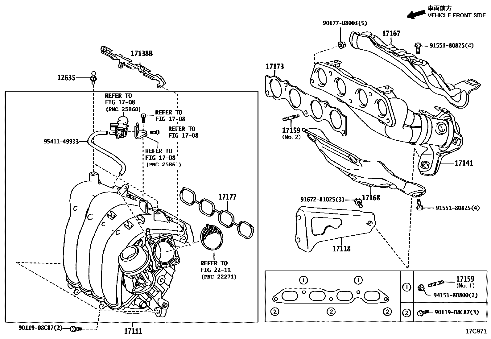 Toyota COROLLA Manifold EPC diagram — 17C971