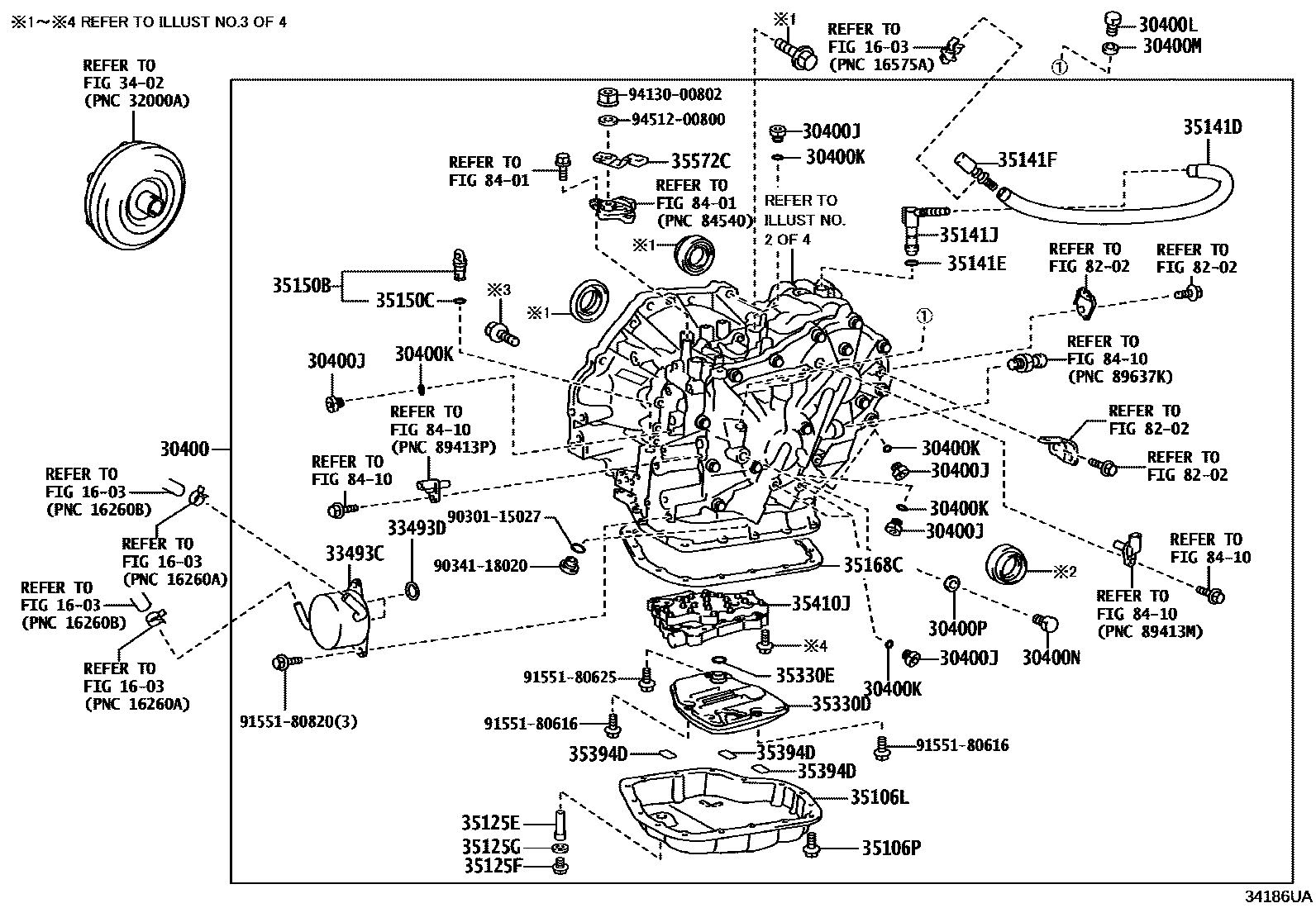 Toyota COROLLA 传动桥总成(CVT) EPC diagram — 34186UA