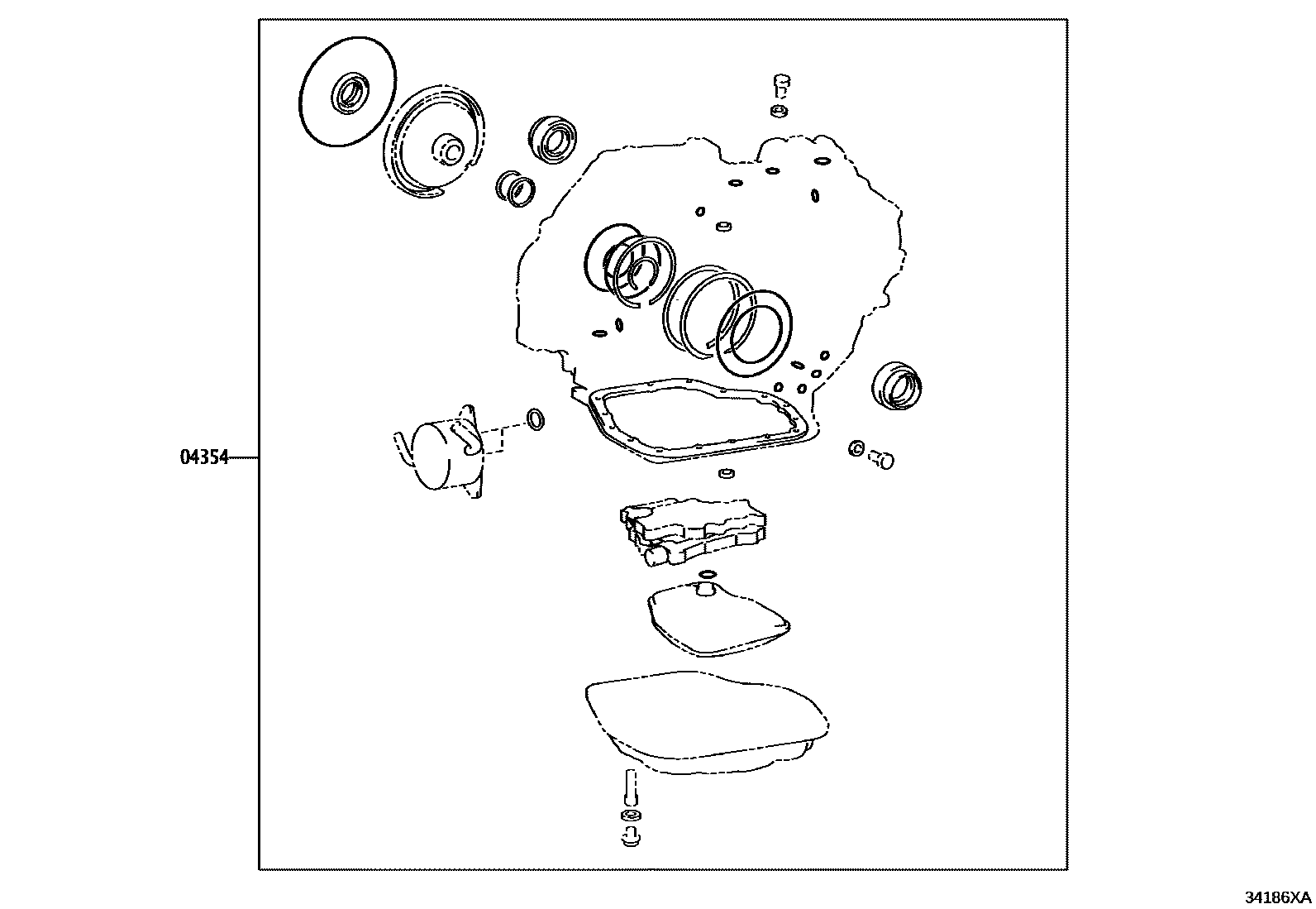 Toyota COROLLA 传动桥总成(CVT) EPC diagram — 34186XA