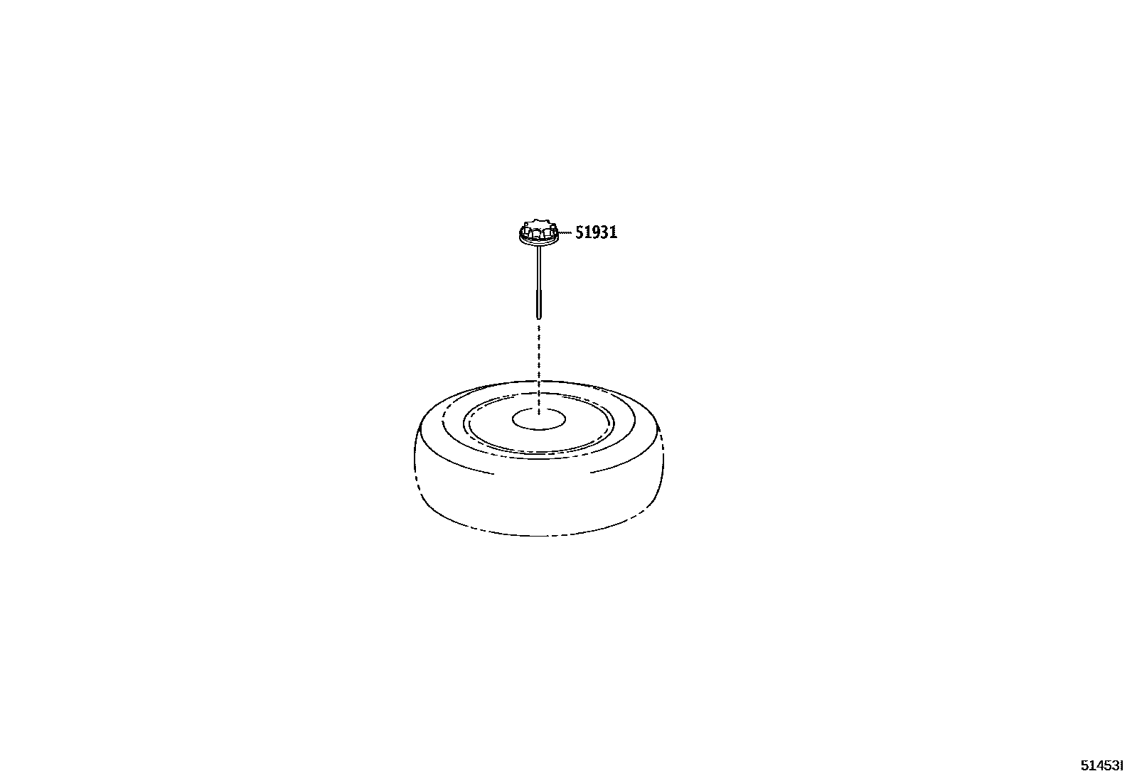 Toyota COROLLA Spare tire rack EPC diagram — 51453I