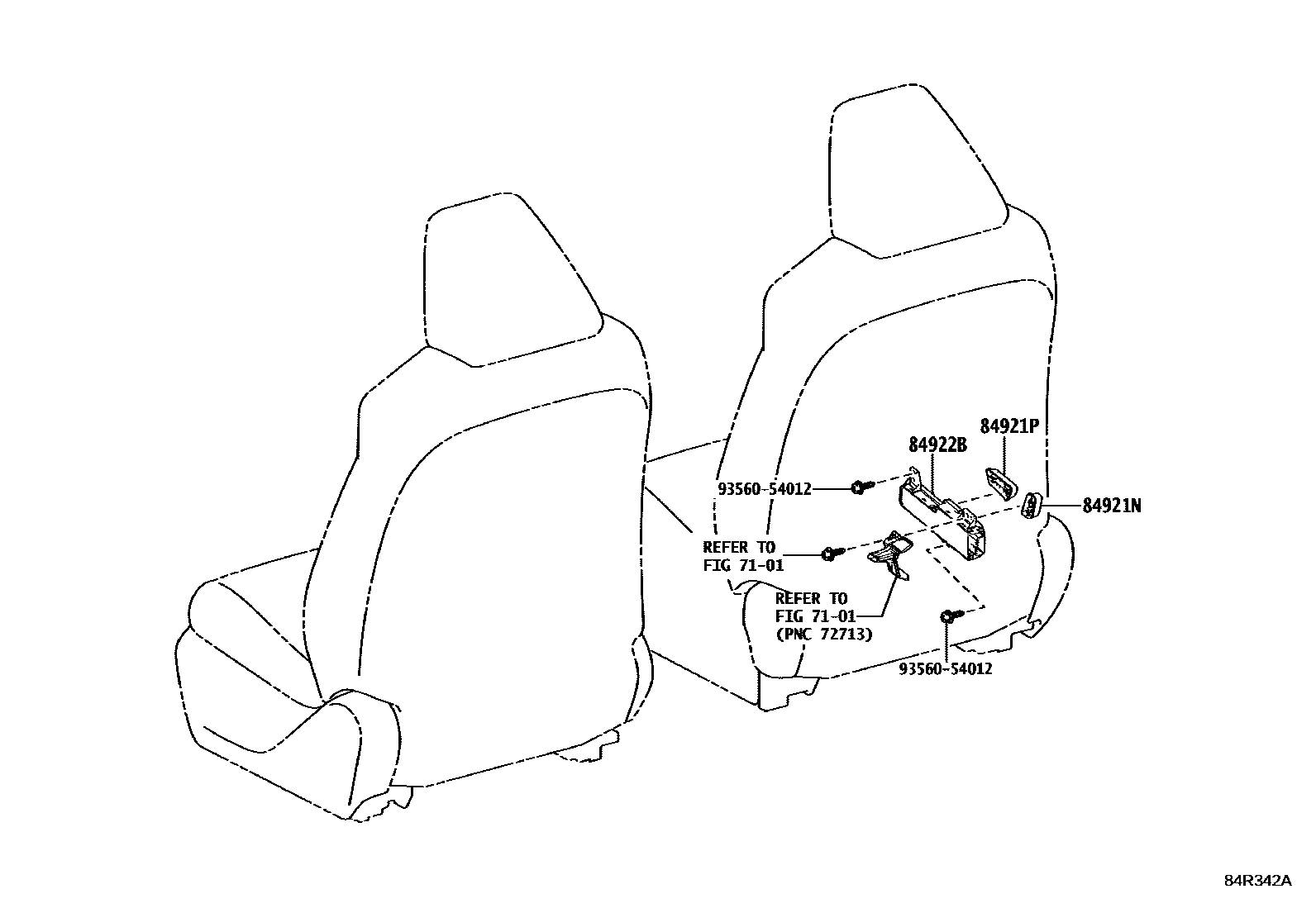 Toyota COROLLA 开关和继电器和ECU EPC diagram — 84R342A