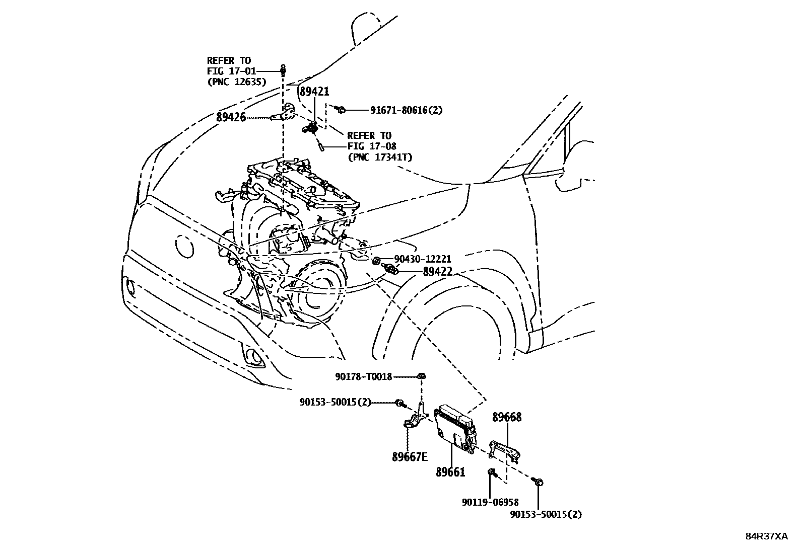 Toyota COROLLA 电子燃油喷射系统 EPC diagram — 84R37XA