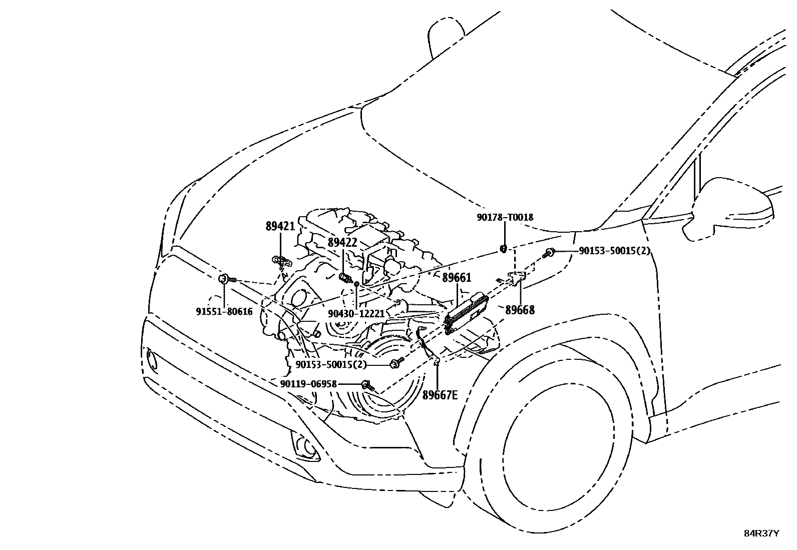 Toyota COROLLA 电子燃油喷射系统 EPC diagram — 84R37Y