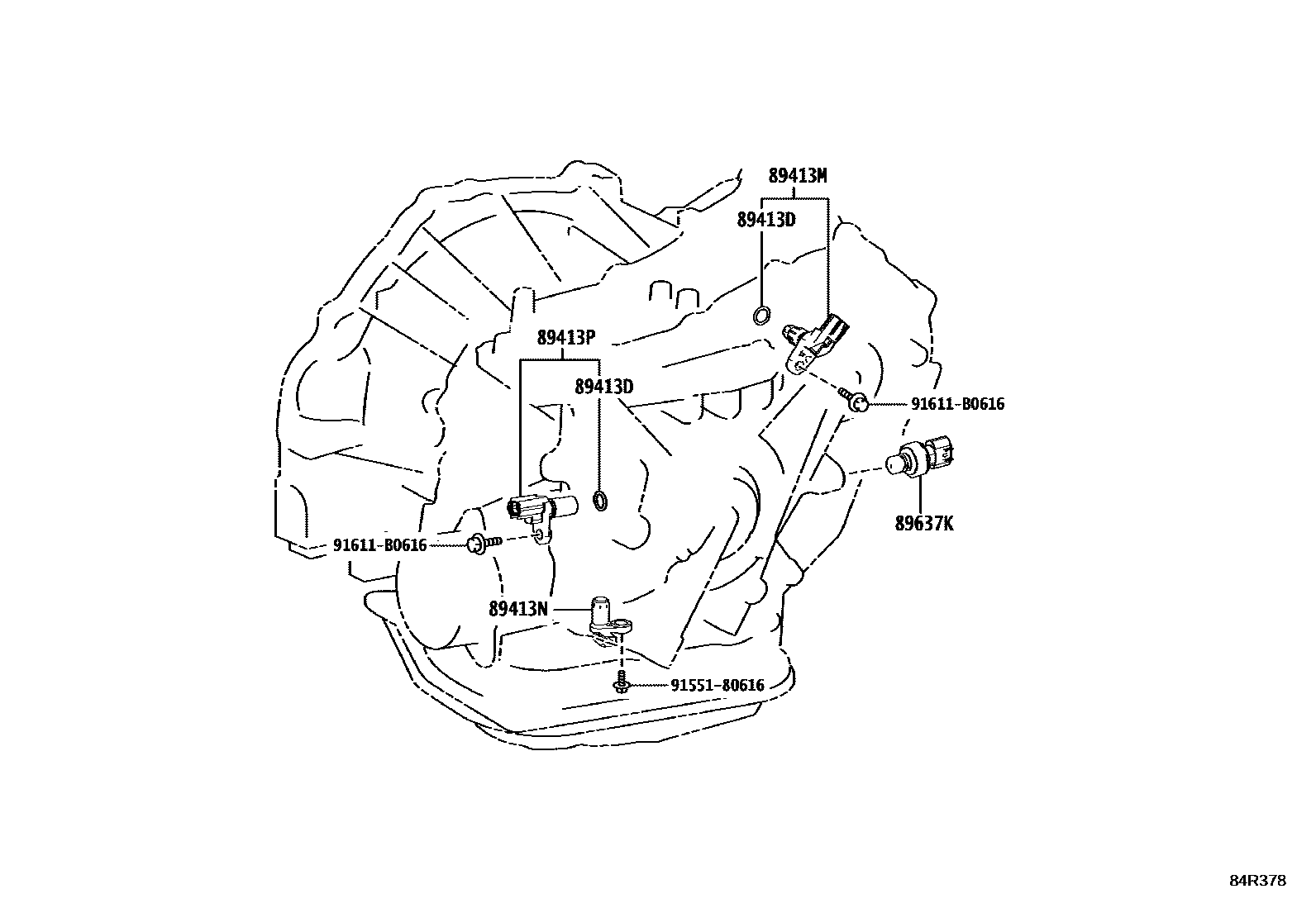 Toyota COROLLA 超速档和电子控制变速器 EPC diagram — 84R378
