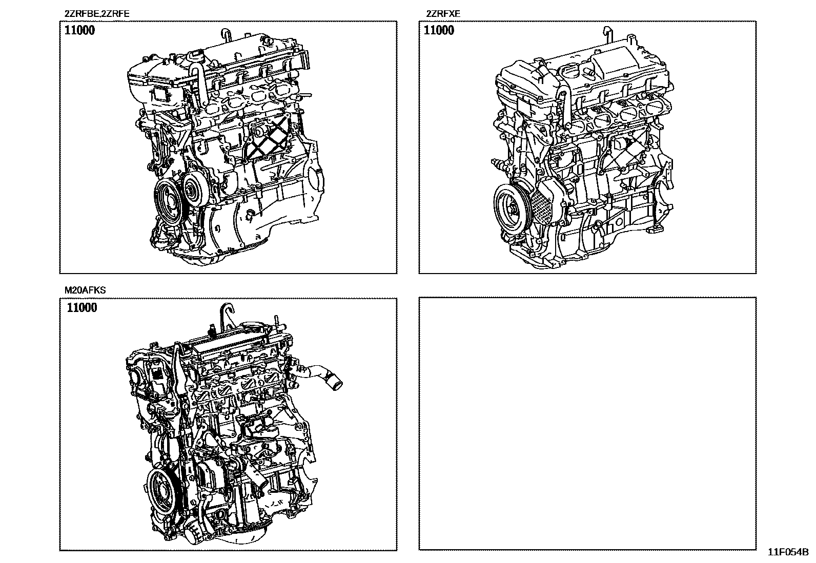Toyota COROLLA Partial Engine Assembly EPC diagram — 11F054B