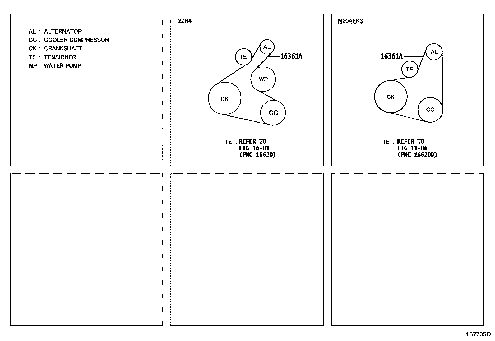 Toyota COROLLA V-Belt EPC diagram — 167735D