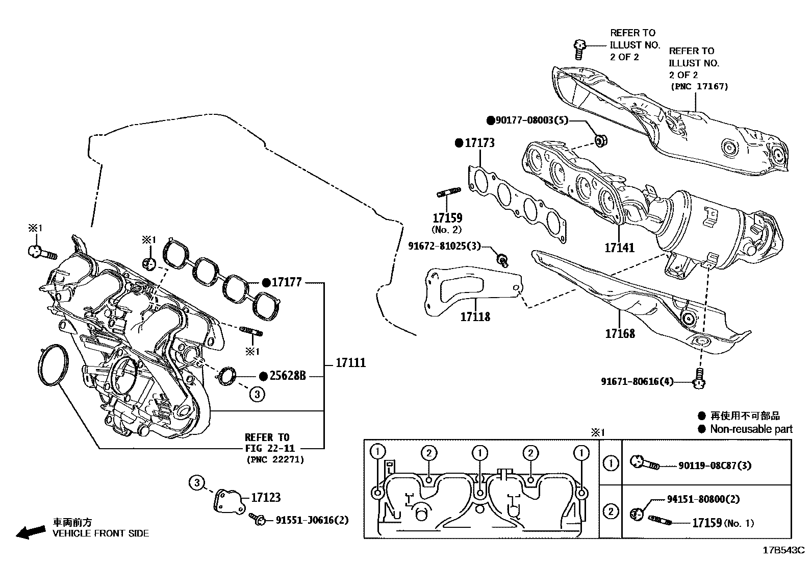 Toyota COROLLA Manifold EPC diagram — 17B543C