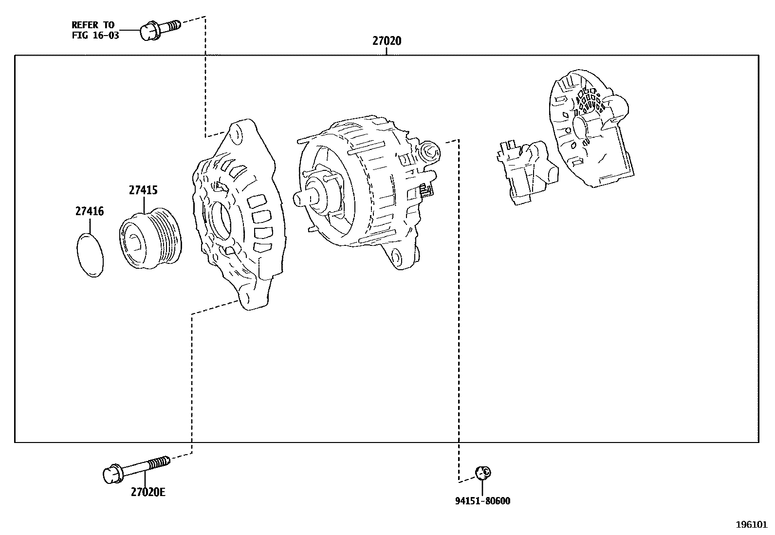 Toyota COROLLA Alternator EPC diagram — 196101