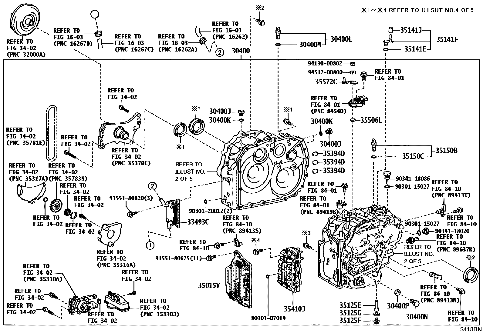 Toyota COROLLA 传动桥总成(CVT) EPC diagram — 3418BN