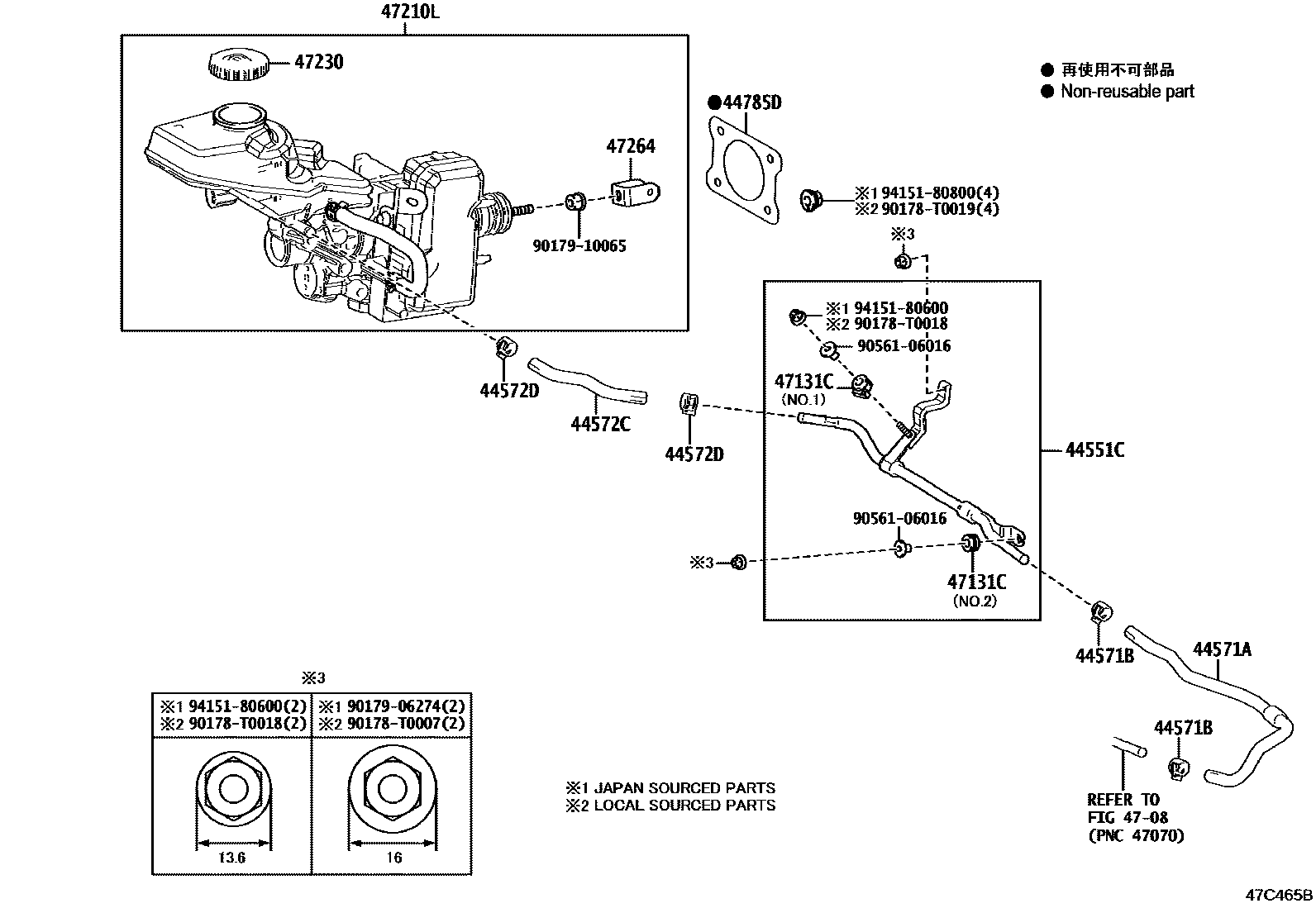 Toyota COROLLA 制动总泵 EPC diagram — 47C465B
