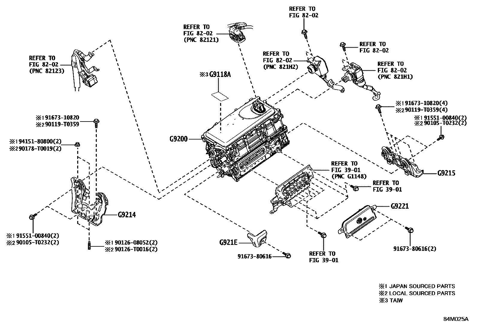Toyota COROLLA HEV 逆变器 EPC diagram — 84M025A