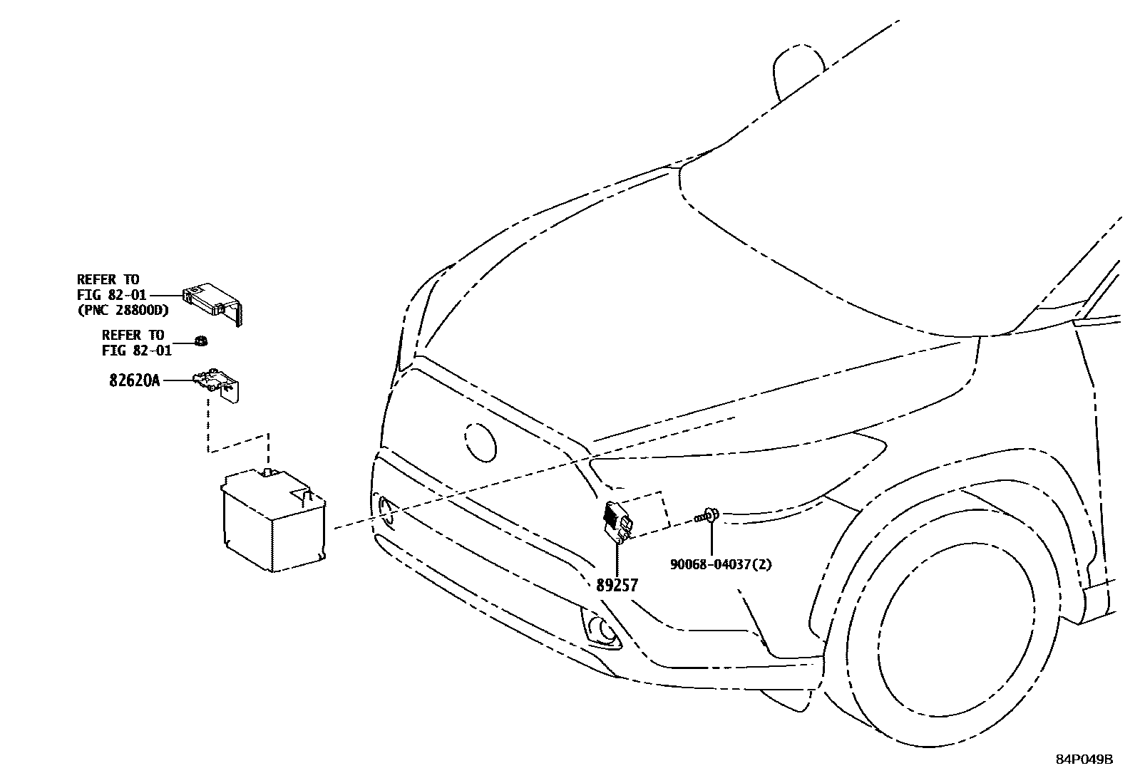 Toyota COROLLA 开关和继电器和ECU EPC diagram — 84P049C