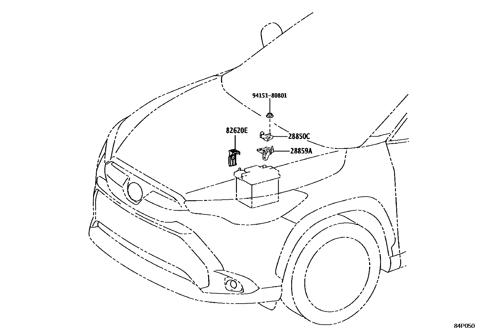 Toyota COROLLA 开关和继电器和ECU EPC diagram — 84P050