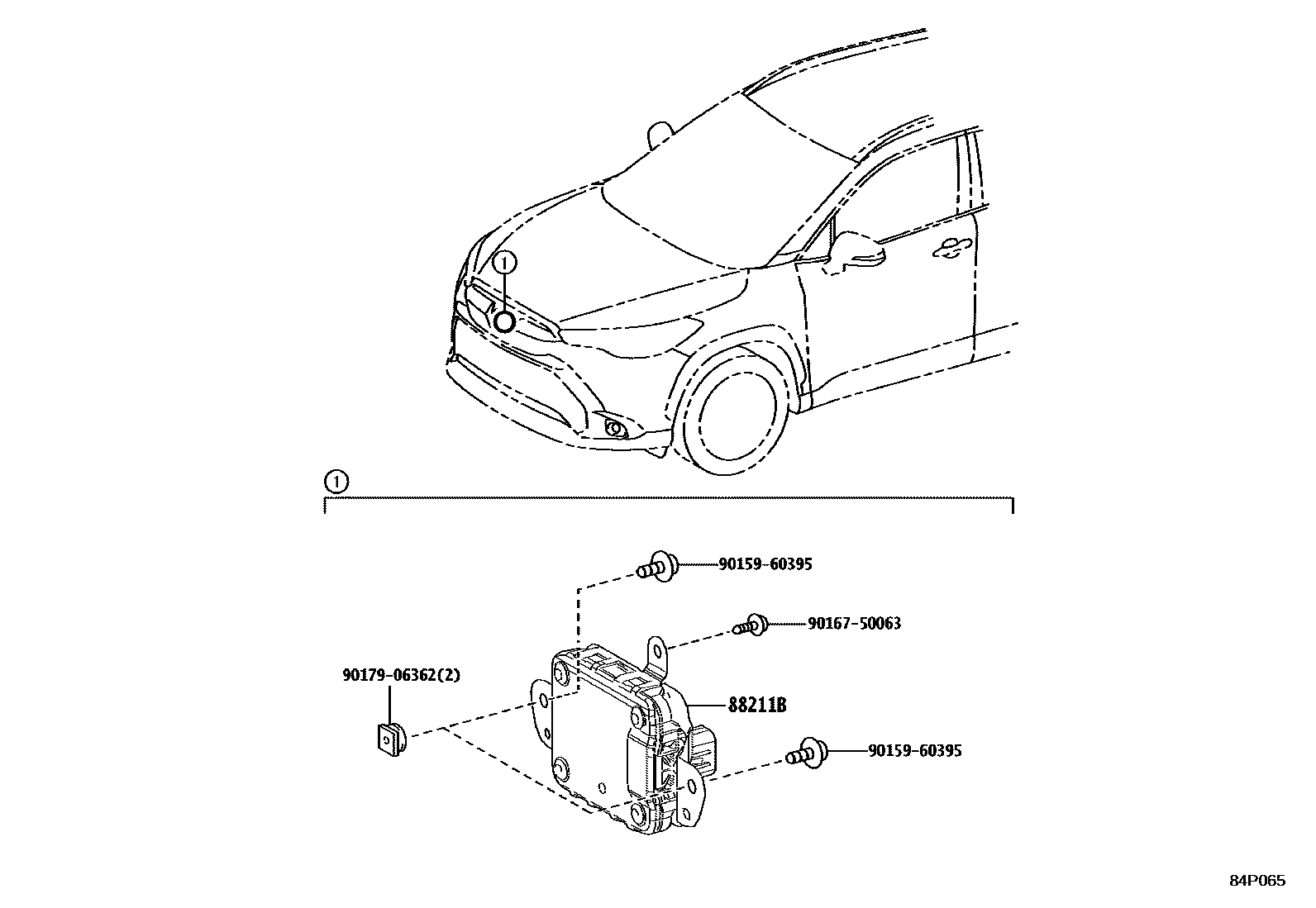 Toyota COROLLA 巡航控制(自动行驶) EPC diagram — 84P065