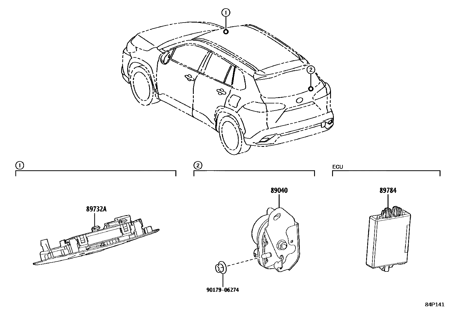 Toyota COROLLA 防盗装置 EPC diagram — 84P141