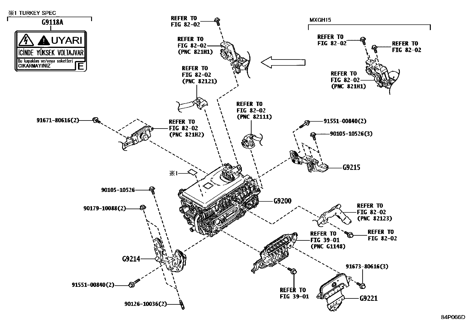 Toyota COROLLA HEV 逆变器 EPC diagram — 84P066D