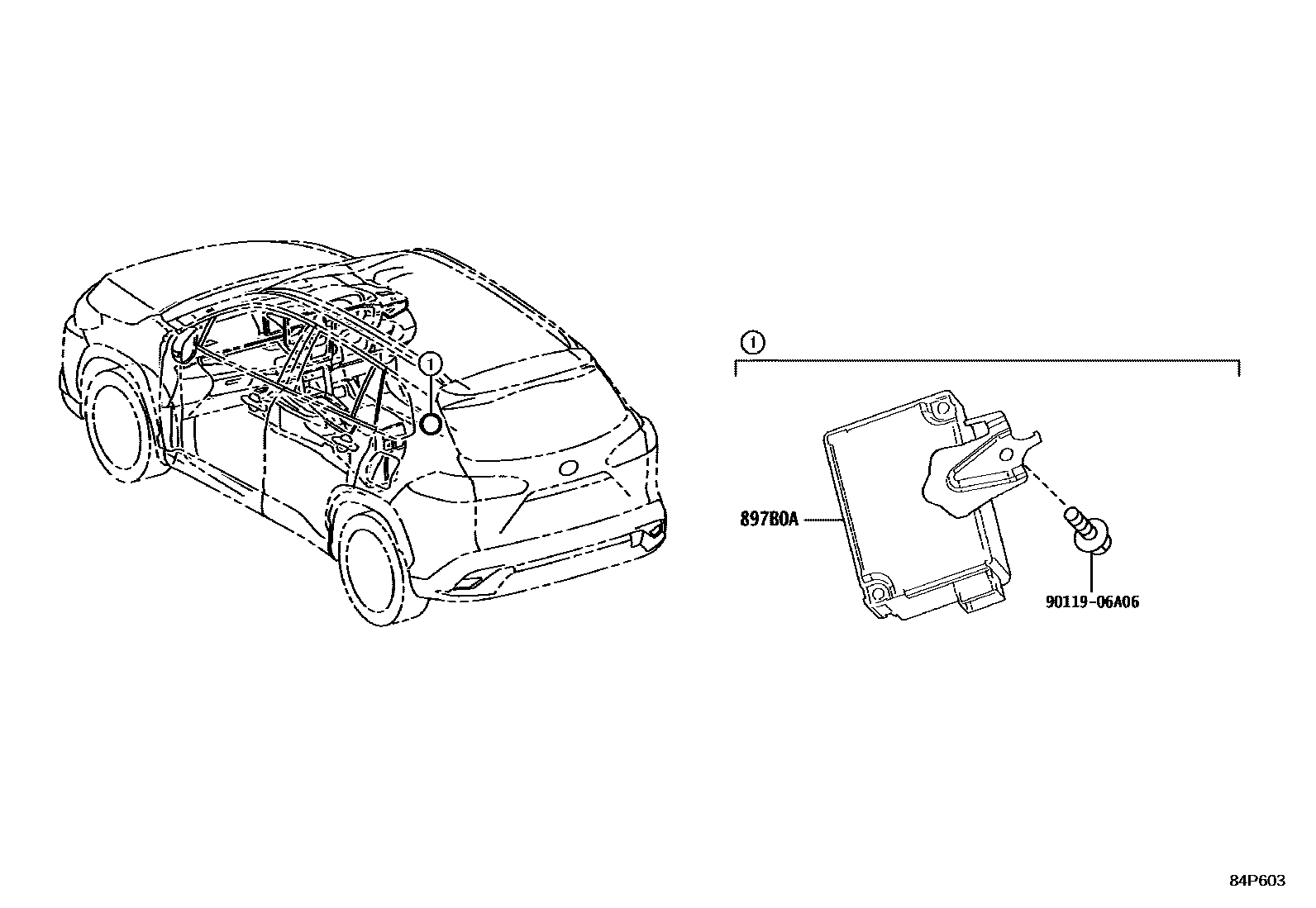 Toyota COROLLA 轮胎压力警告系统 EPC diagram — 84P603