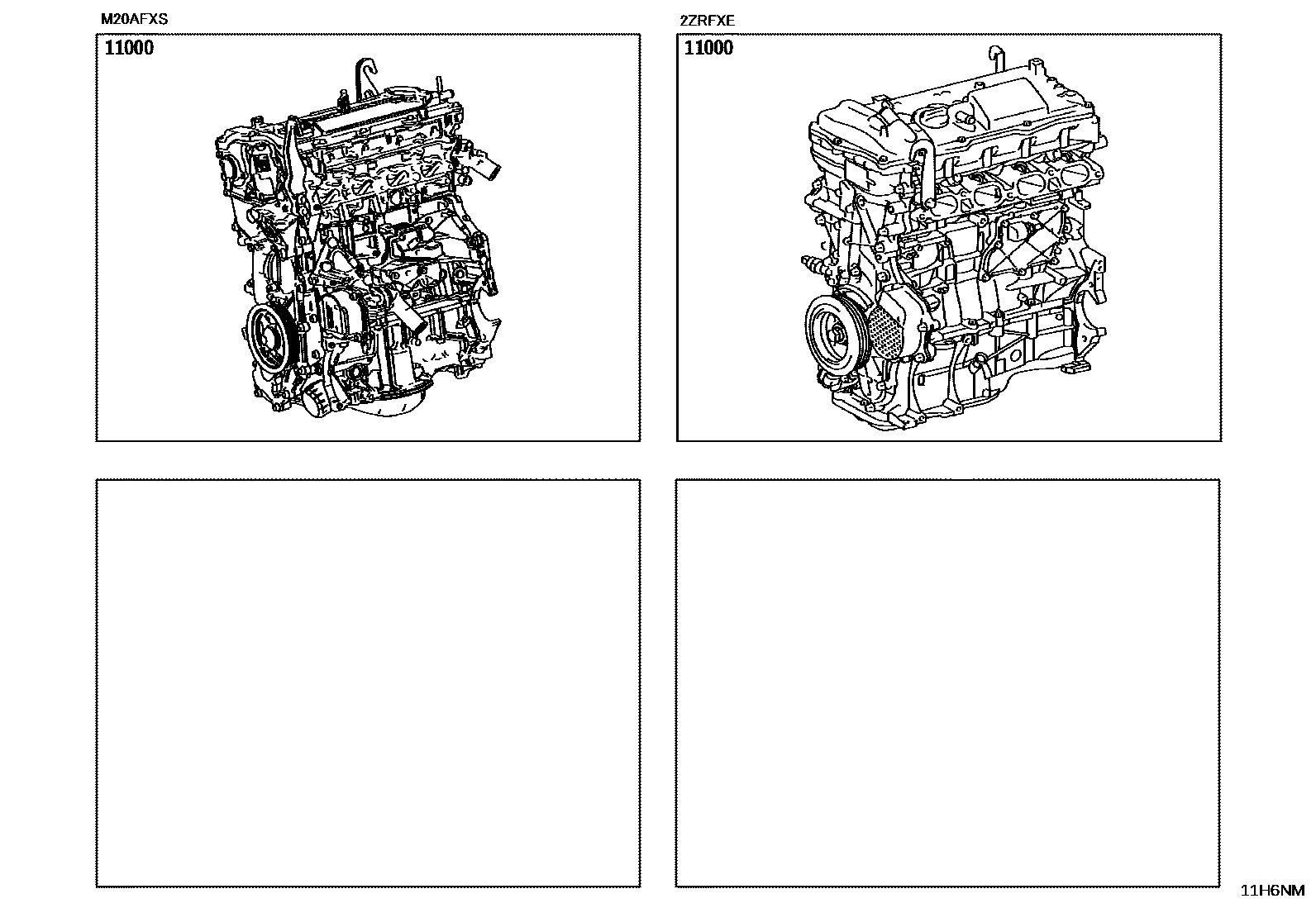 Toyota COROLLA Partial Engine Assembly EPC diagram — 11H6NM