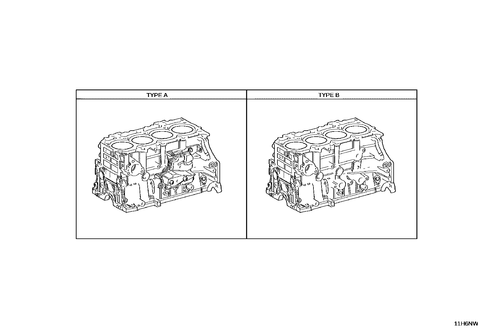 Toyota COROLLA Cylinder Block EPC diagram — 11H6NW