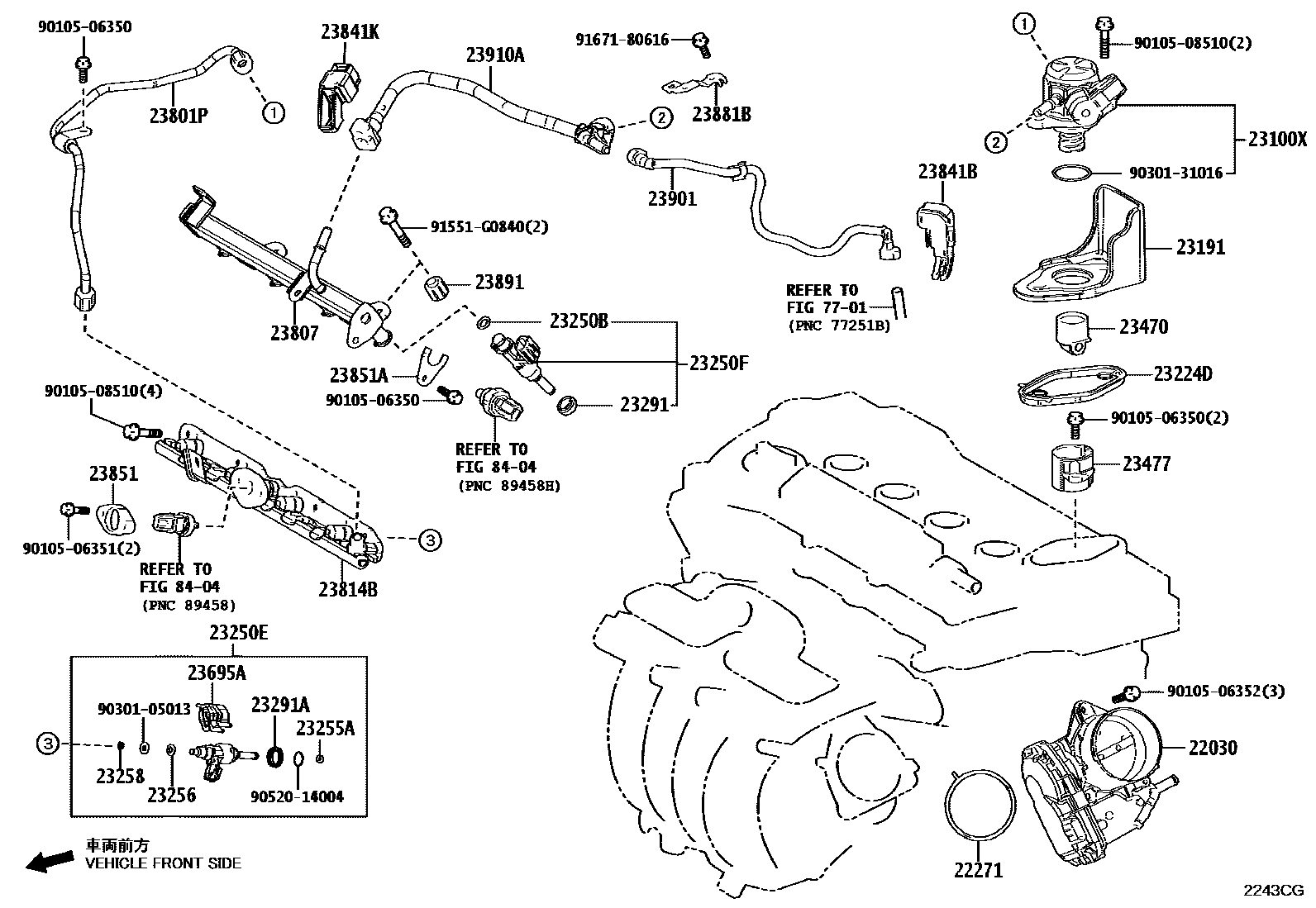 Toyota COROLLA 燃油喷射系统 EPC diagram — 2243CG