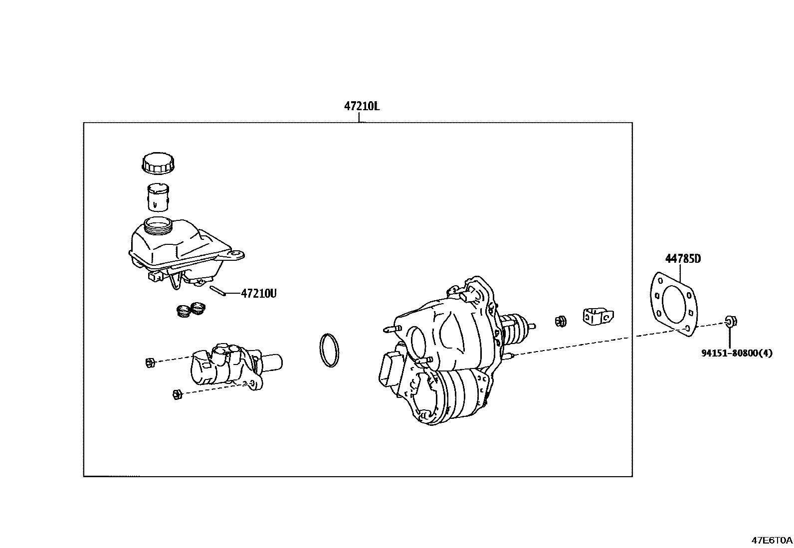 Toyota COROLLA 制动总泵 EPC diagram — 47E6T0A