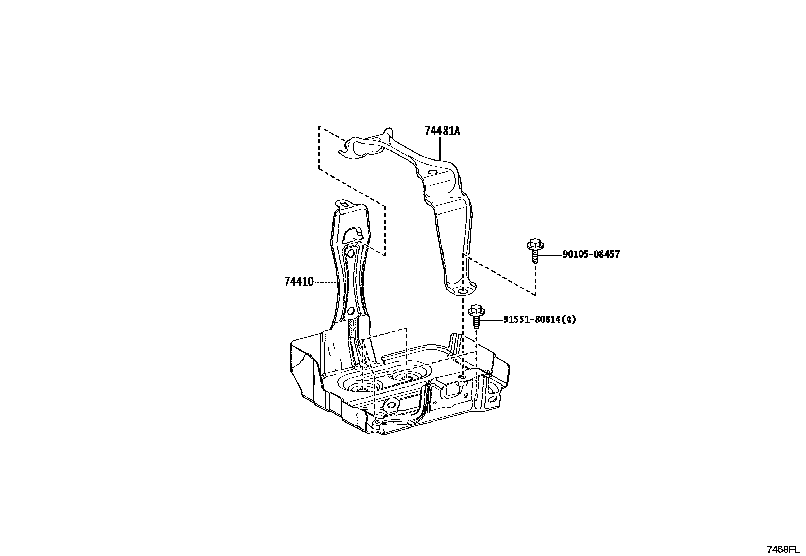 Toyota COROLLA battery holder EPC diagram — 7468FL