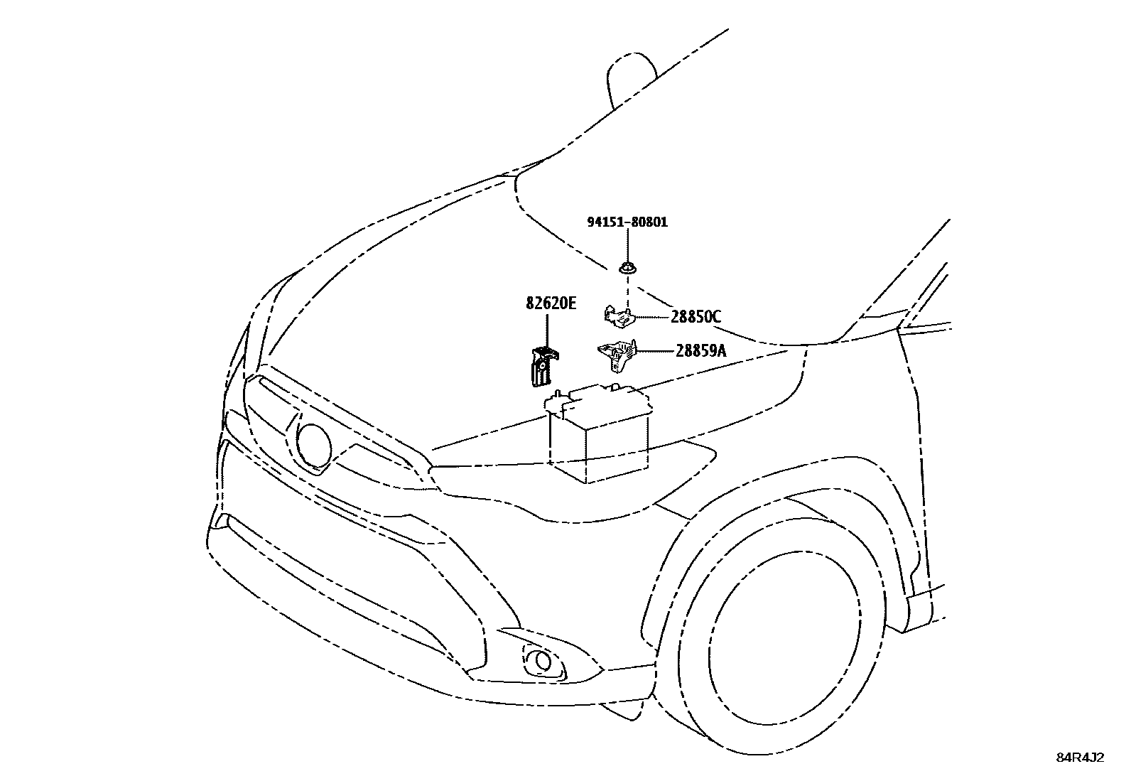 Toyota COROLLA 开关和继电器和ECU EPC diagram — 84R4J2