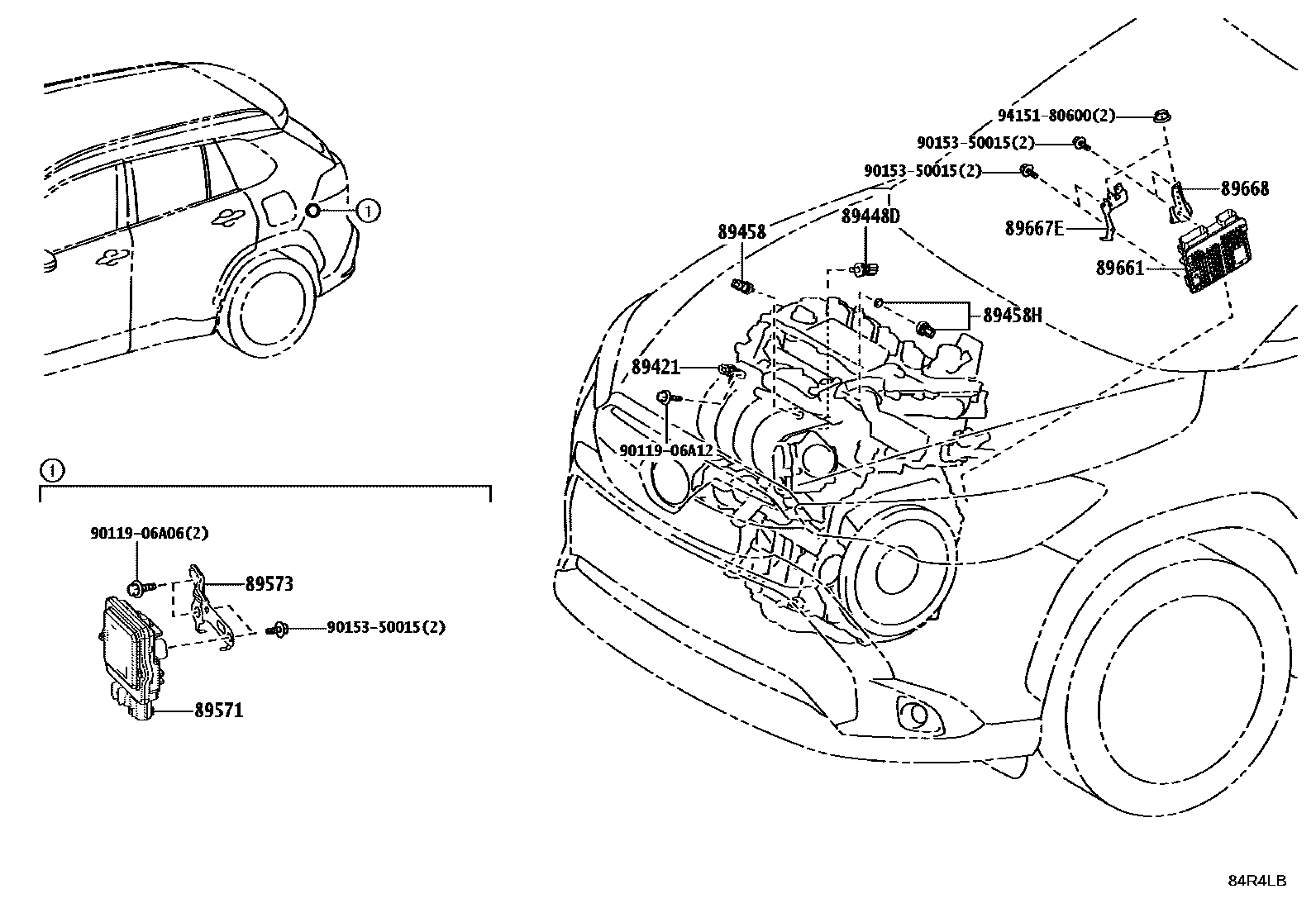 Toyota COROLLA 电子燃油喷射系统 EPC diagram — 84R4LB