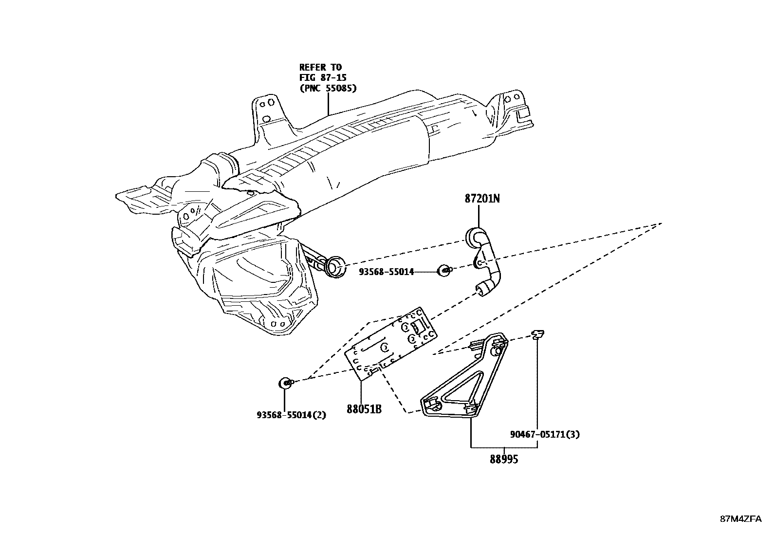 Toyota COROLLA 空气净化器或离子发生器 EPC diagram — 87M4ZFA