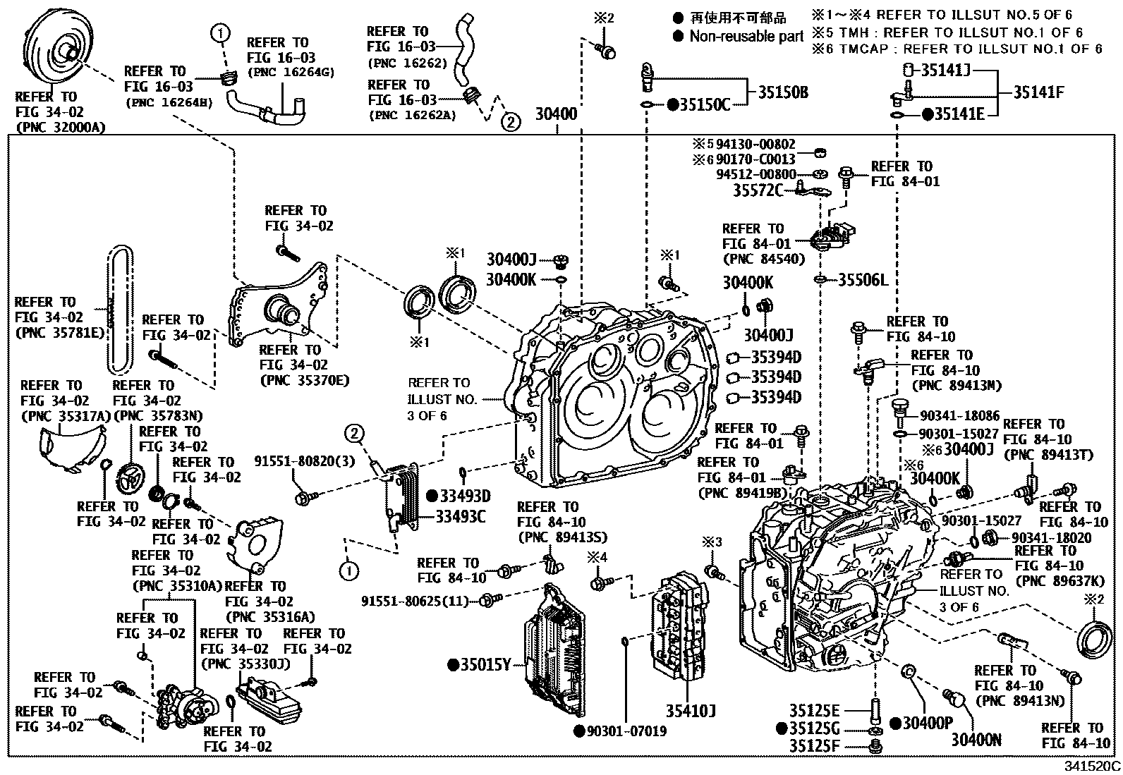 Toyota COROLLA 传动桥总成(CVT) EPC diagram — 341520C