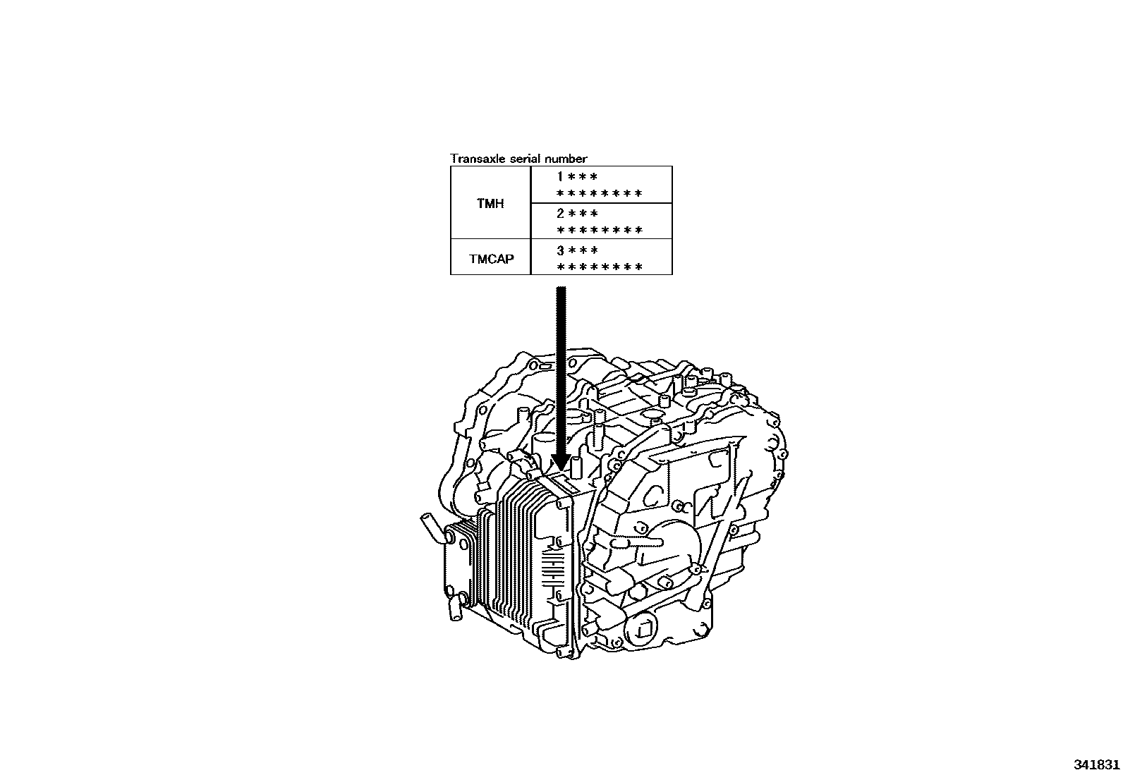 Toyota COROLLA 传动桥总成(CVT) EPC diagram — 341831