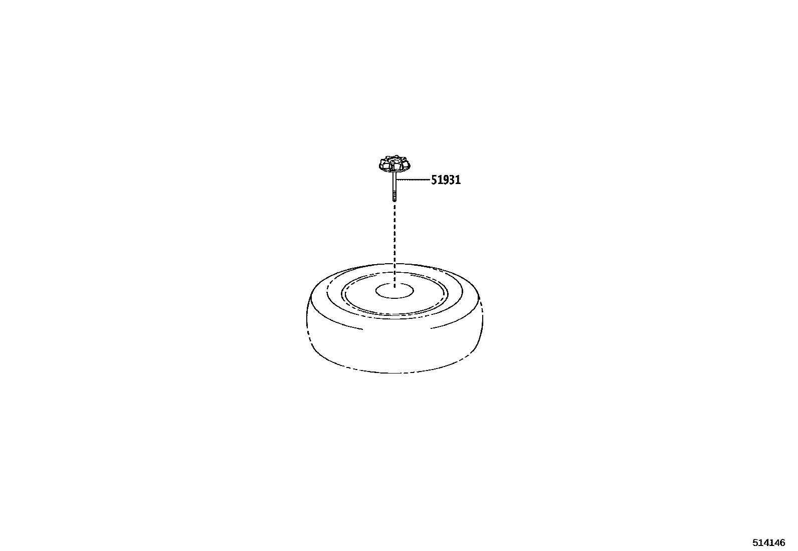 Toyota COROLLA Spare tire rack EPC diagram — 514146
